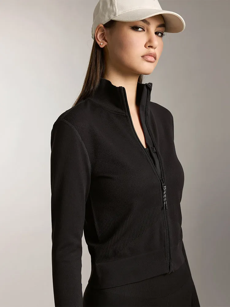 Stand Collar Slim Fit Sports Jacket