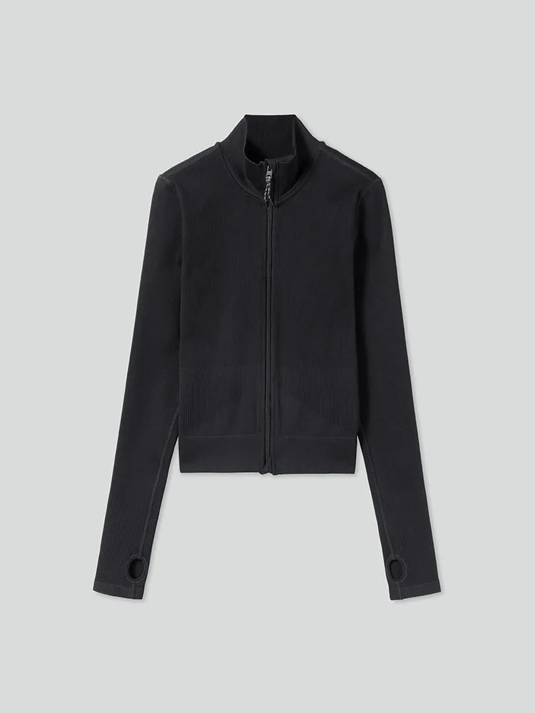 Stand Collar Slim Fit Sports Jacket
