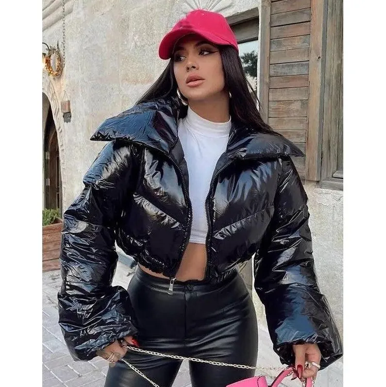 Stylish Cropped Quilted Puffer Jacket: Aoife
