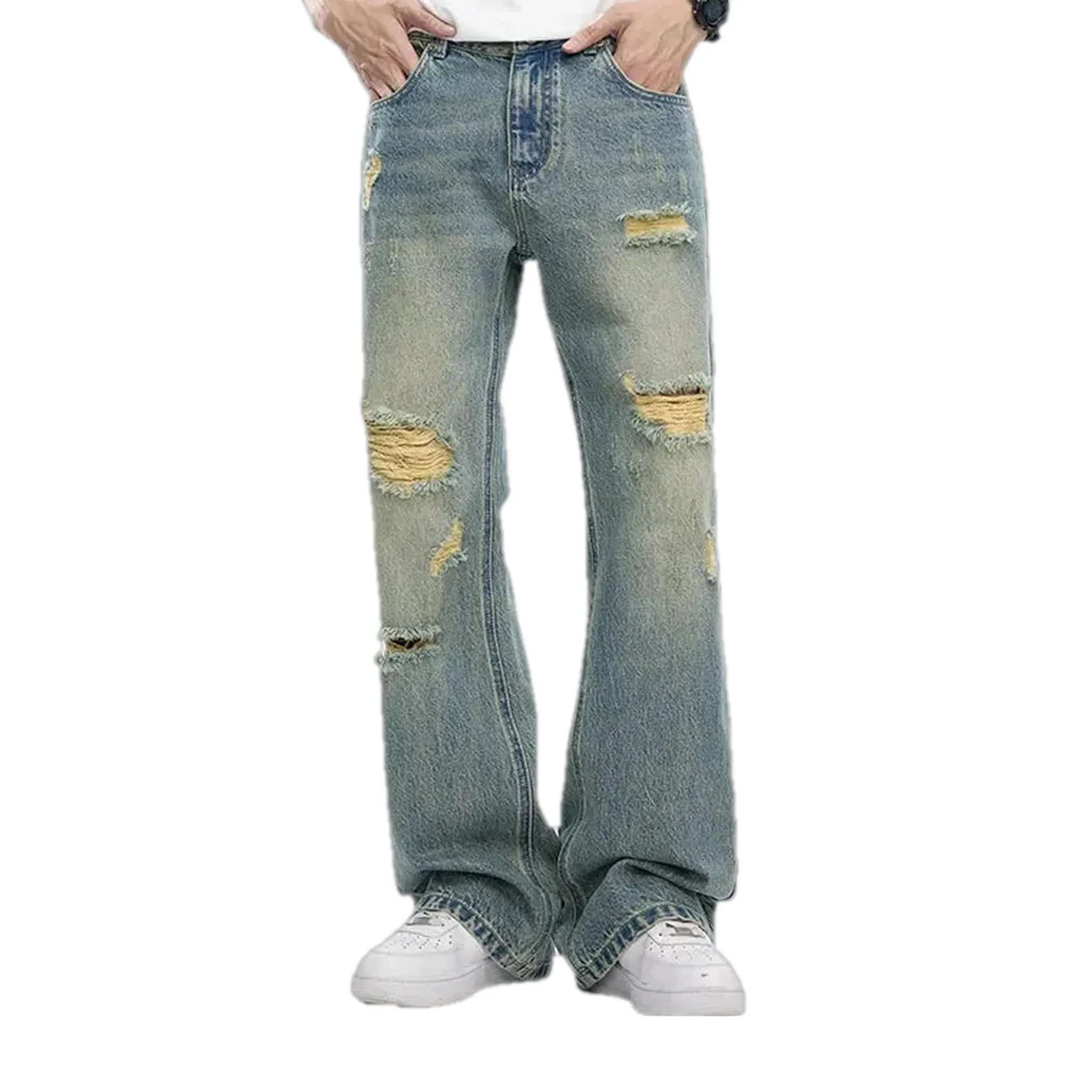 Stylish loose fit bootcut jeans for men