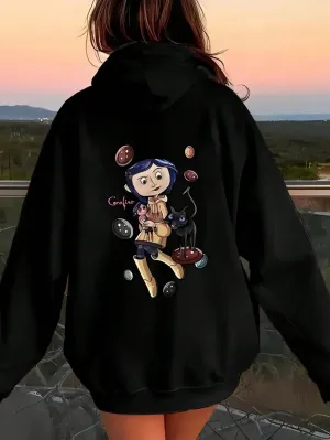 Sudadera Y2K con capucha y bolsillo para mujer