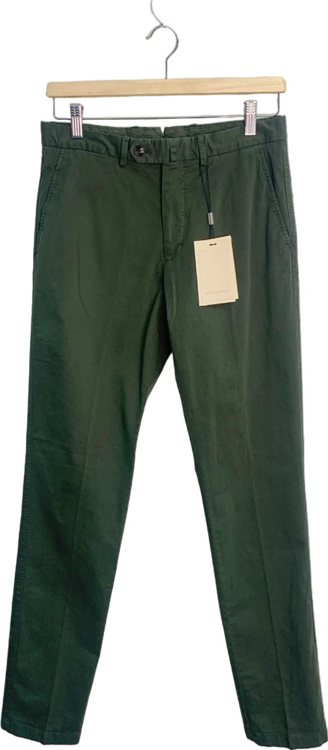 Suitsupply Green Porto Novo Slim Leg Straight Chinos Stretch Cottons  W28