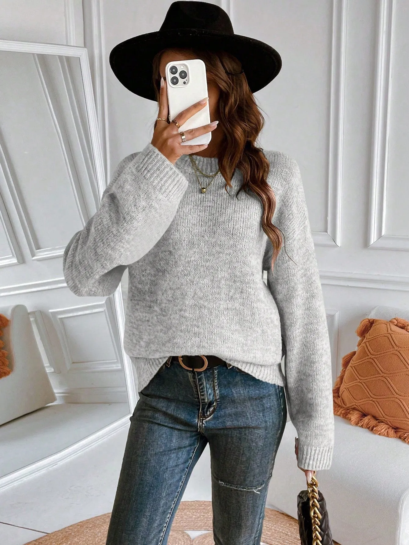 Suéter gris de mujer en Cherry Vibes