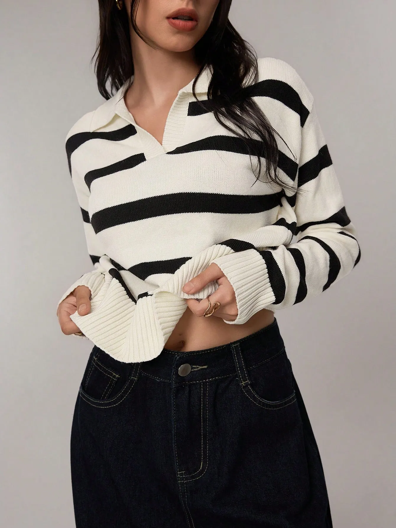 Suéter Retro de Mujer con Cuello Polo - Cherry Vibes