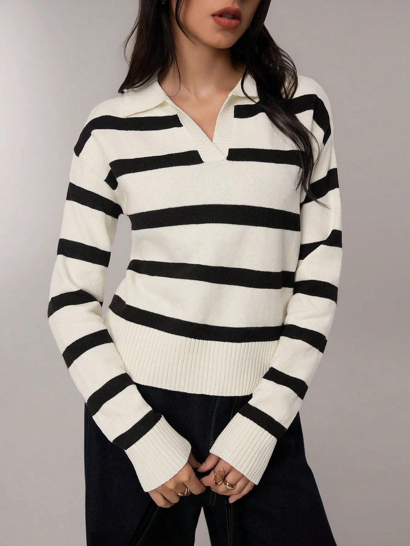 Suéter Retro de Mujer con Cuello Polo - Cherry Vibes