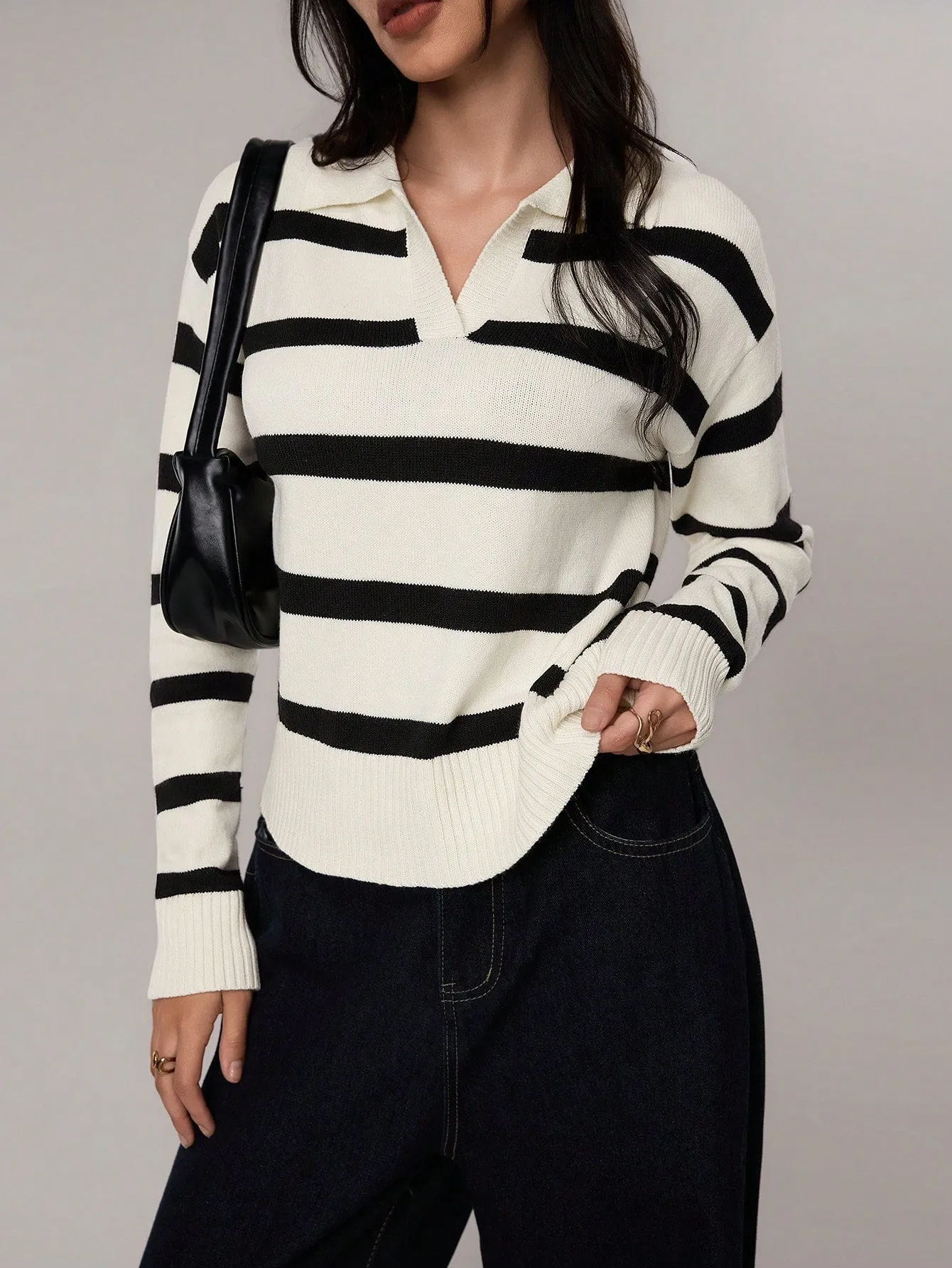 Suéter Retro de Mujer con Cuello Polo - Cherry Vibes