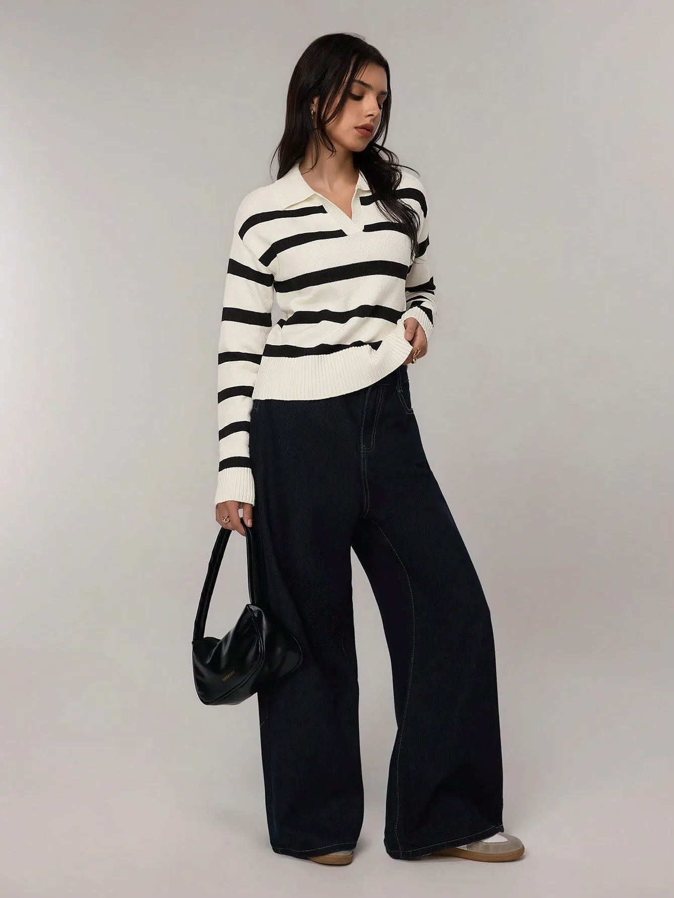 Suéter Retro de Mujer con Cuello Polo - Cherry Vibes
