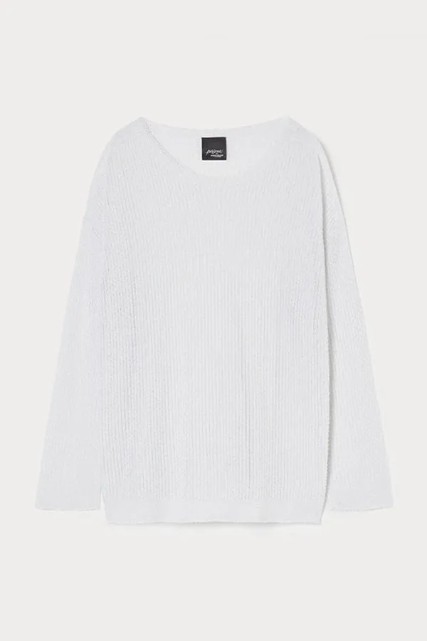 TEATINO WHITE LUREX COTTON SWEATER