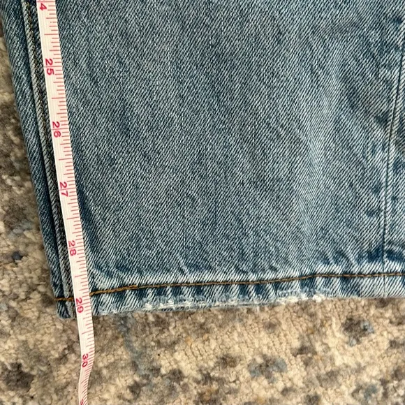 The Denim Forum Women's 25 The BF High Rise Loose 28L Button Fly Denim Jeans