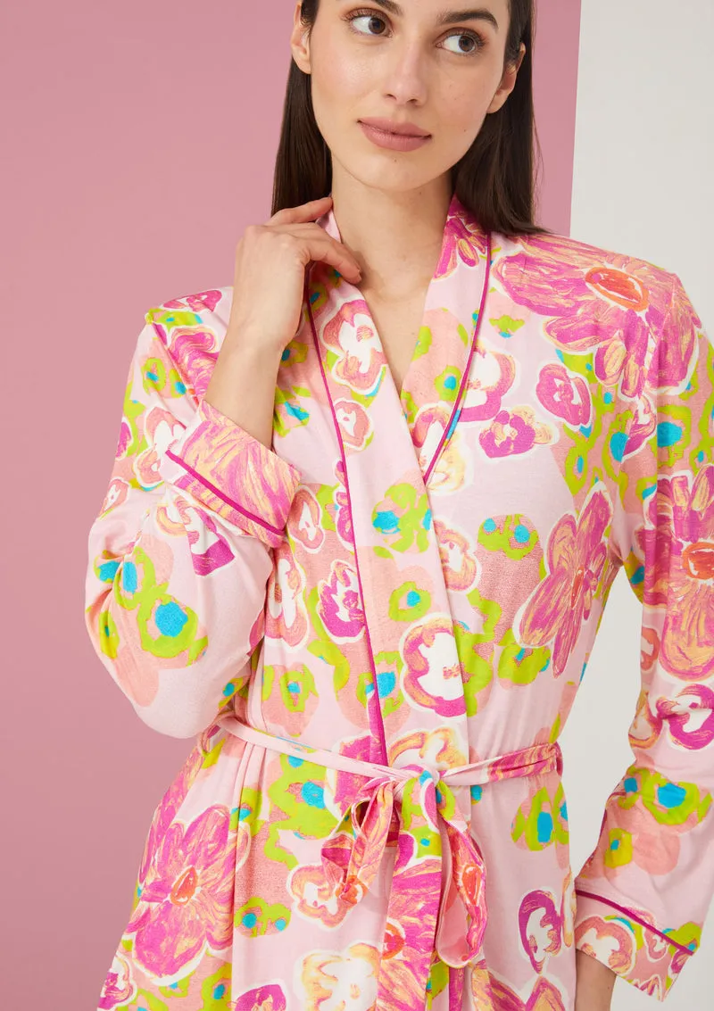 The Joey Robe in Pink Floral by Alivia