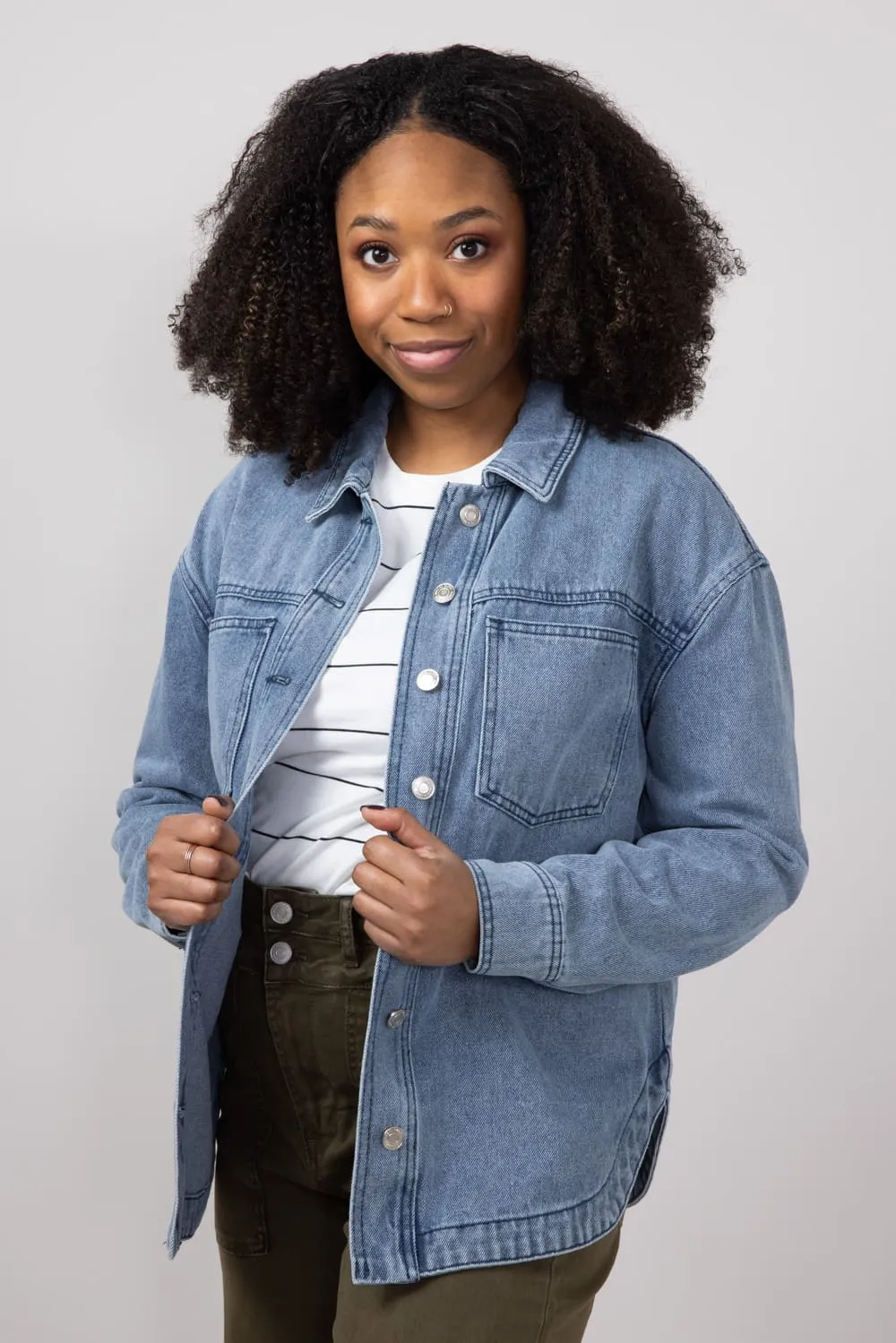 Thread & Supply Dakota Jacket for Women in Medium Denim | J3329DNTS-BOBBIEWASH