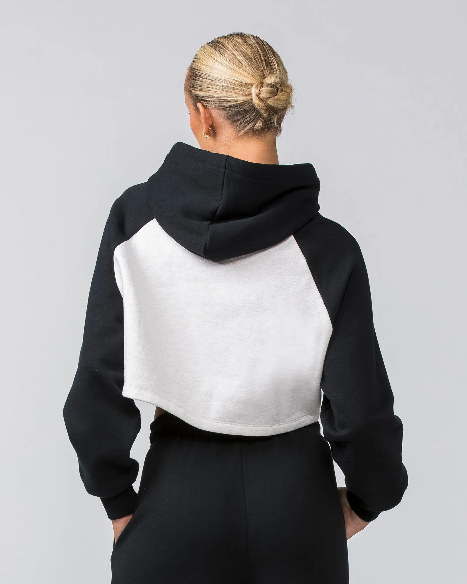Timeless Cropped Hoodie - Black / Dew Marl