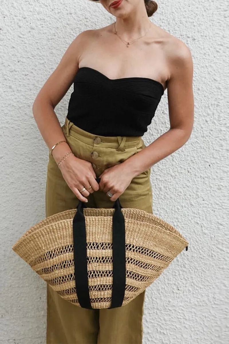 TL638 Solid Color Strapless Crop Top