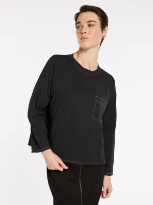 Top Stitched Tee - Black