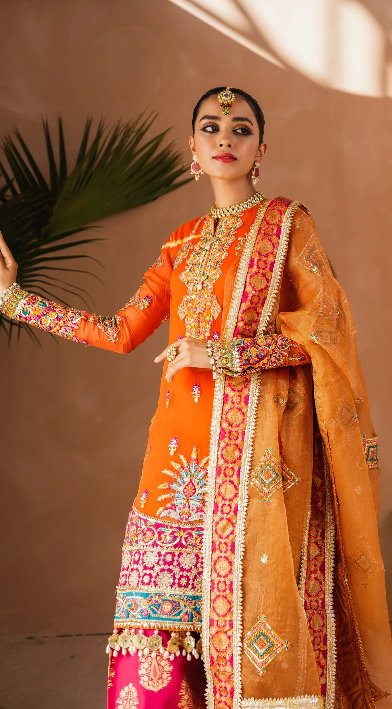 Traditional Dress Pakistani in Orange Shade #PF427