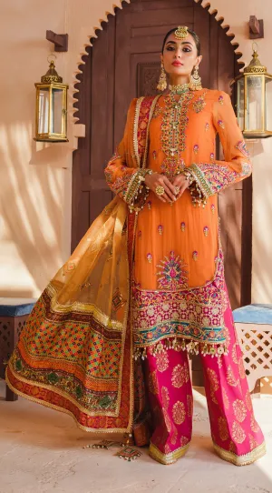 Traditional Dress Pakistani in Orange Shade #PF427
