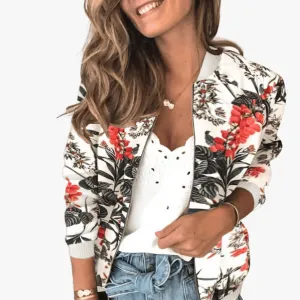 Trendy Floral Bomber Jacket