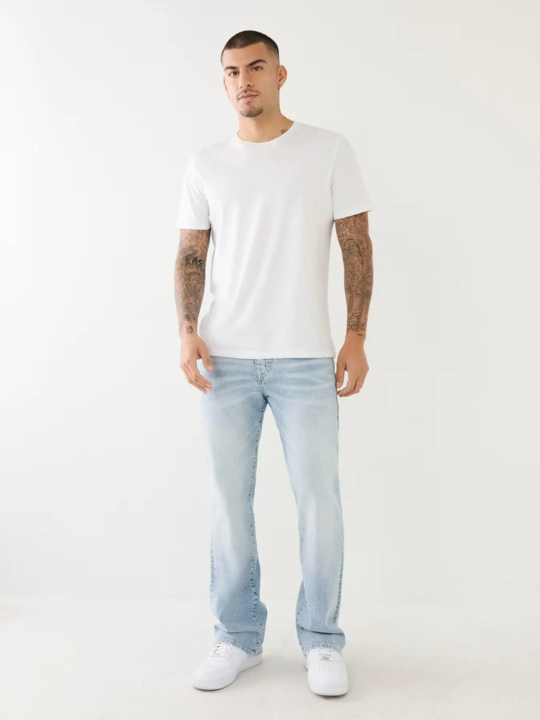 True Religion Mens SN Billy Bootcut Fit Blue Mid Rise Jeans