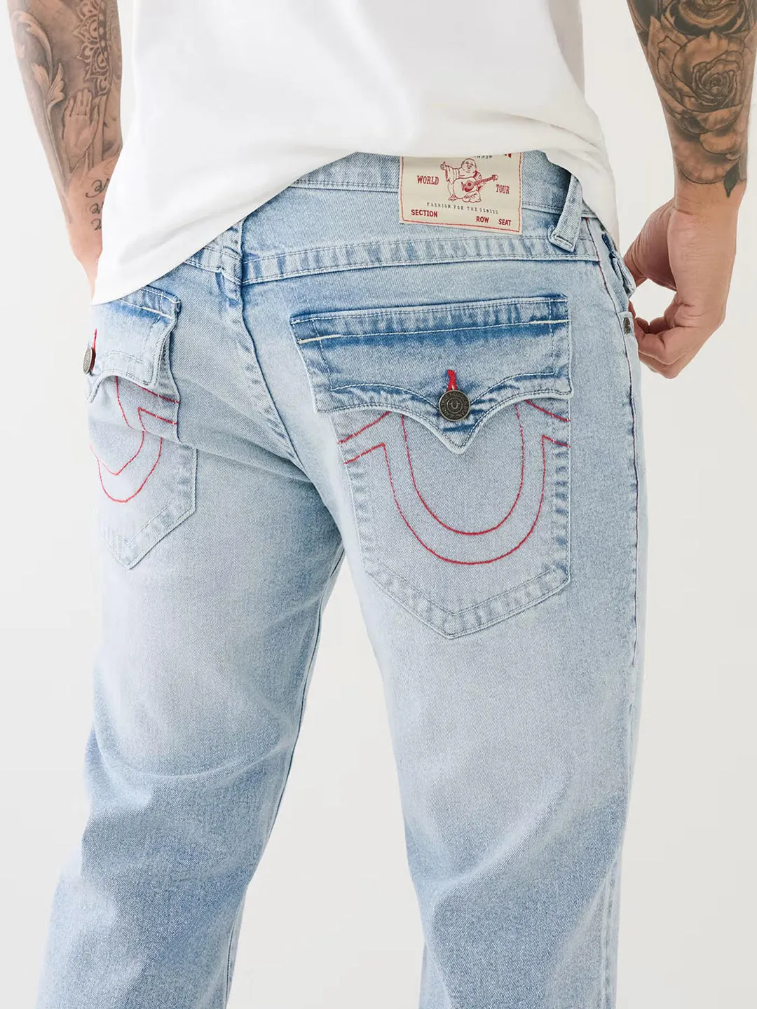 True Religion Mens SN Billy Bootcut Fit Blue Mid Rise Jeans