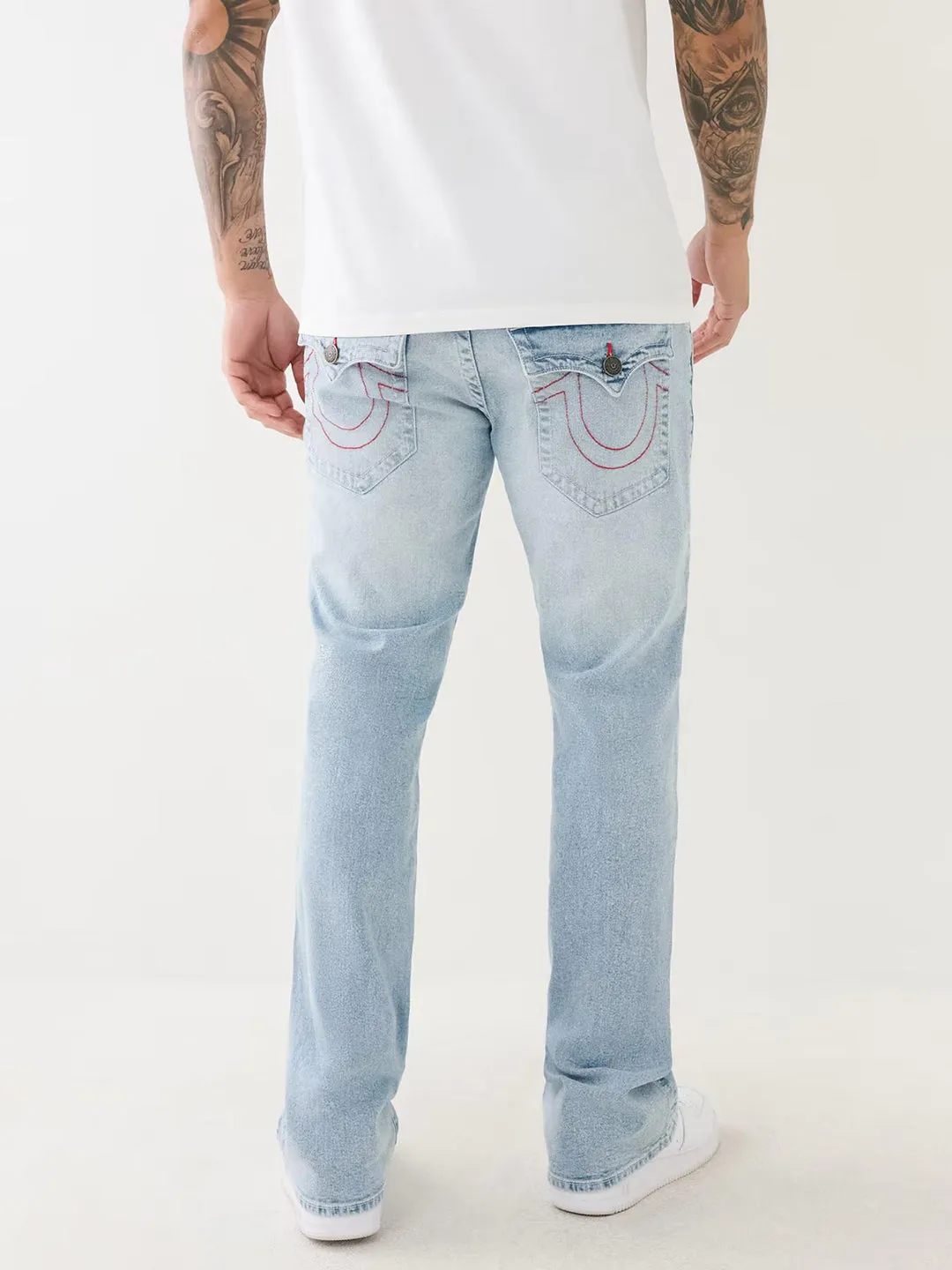 True Religion Mens SN Billy Bootcut Fit Blue Mid Rise Jeans