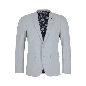 Tyler Pinstripe Suit Jacket - Light Grey