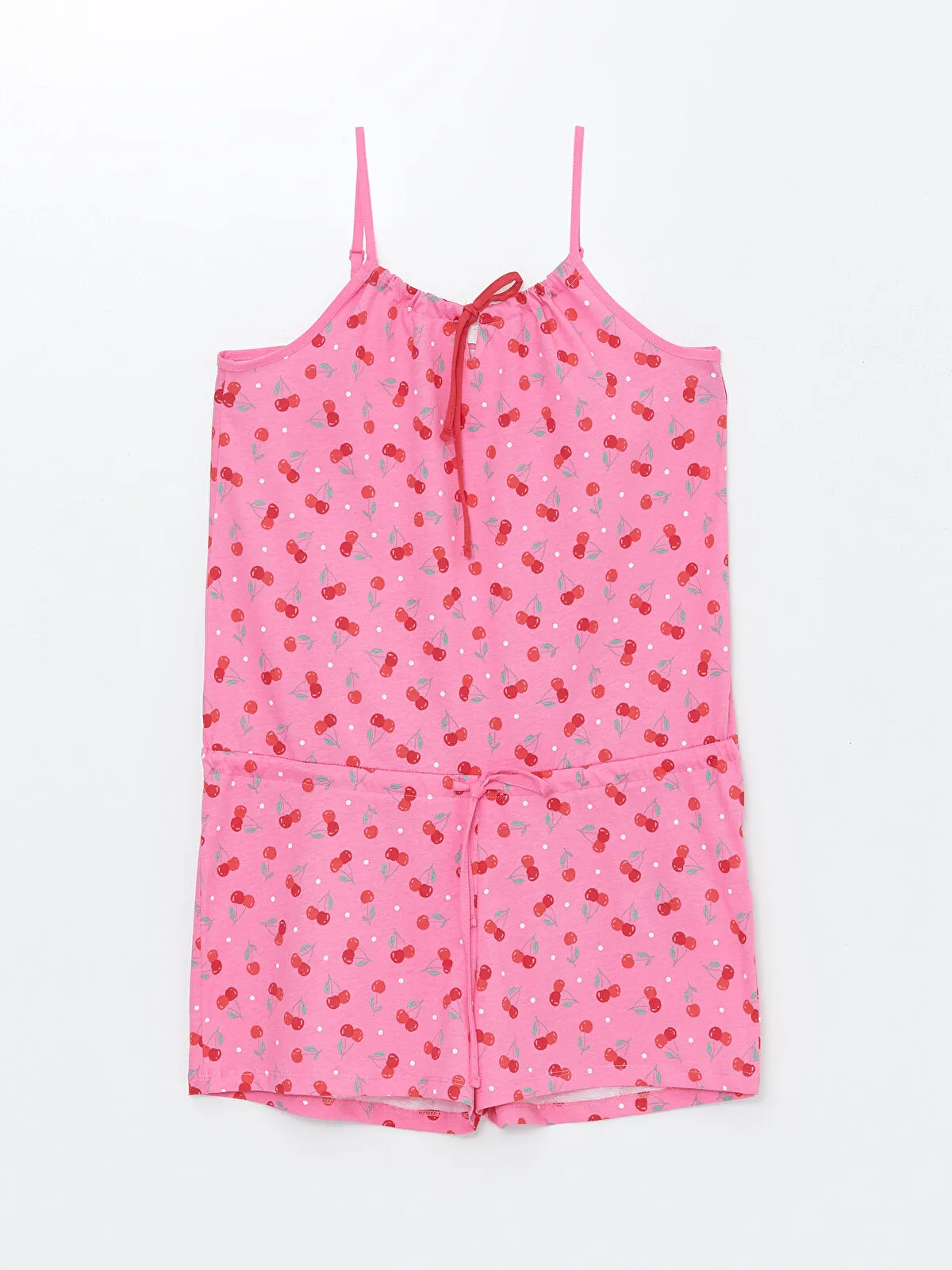 U-Neck Printed Strap Women Shorts Jumpsuit Pajamas