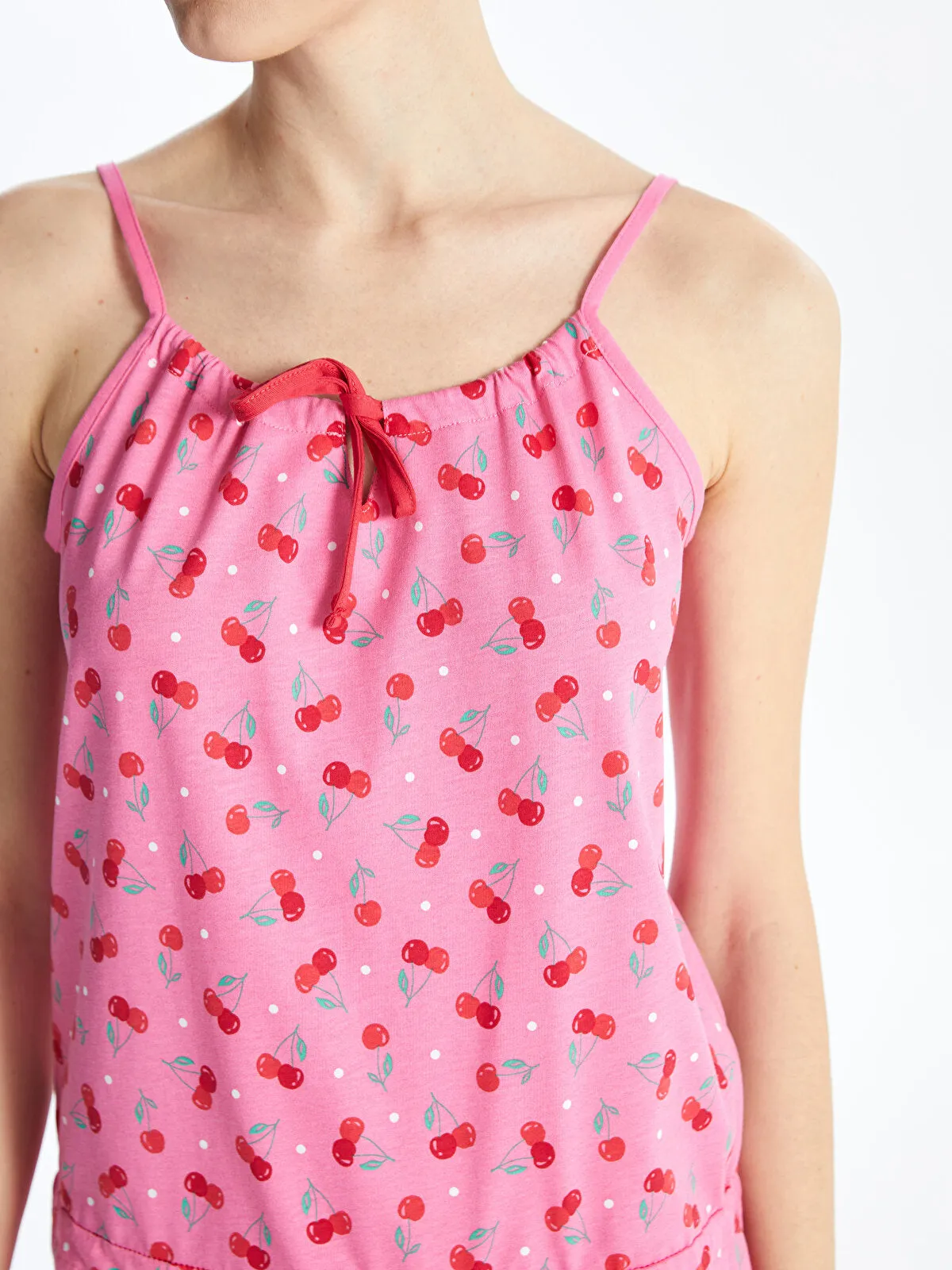 U-Neck Printed Strap Women Shorts Jumpsuit Pajamas