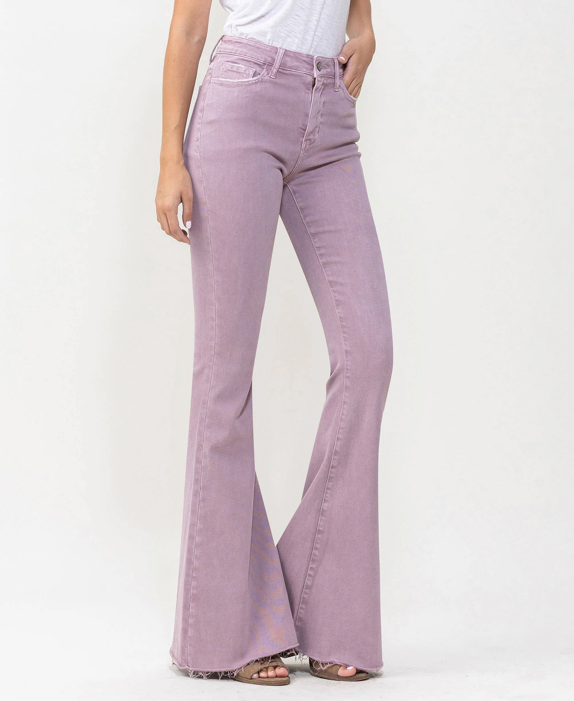 Vervet | High Rise Raw Hem Super Flare Jeans | FINAL SALE