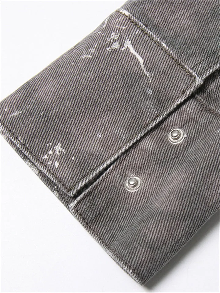 Vintage Grey Camouflage Military Tactical Coat for Women