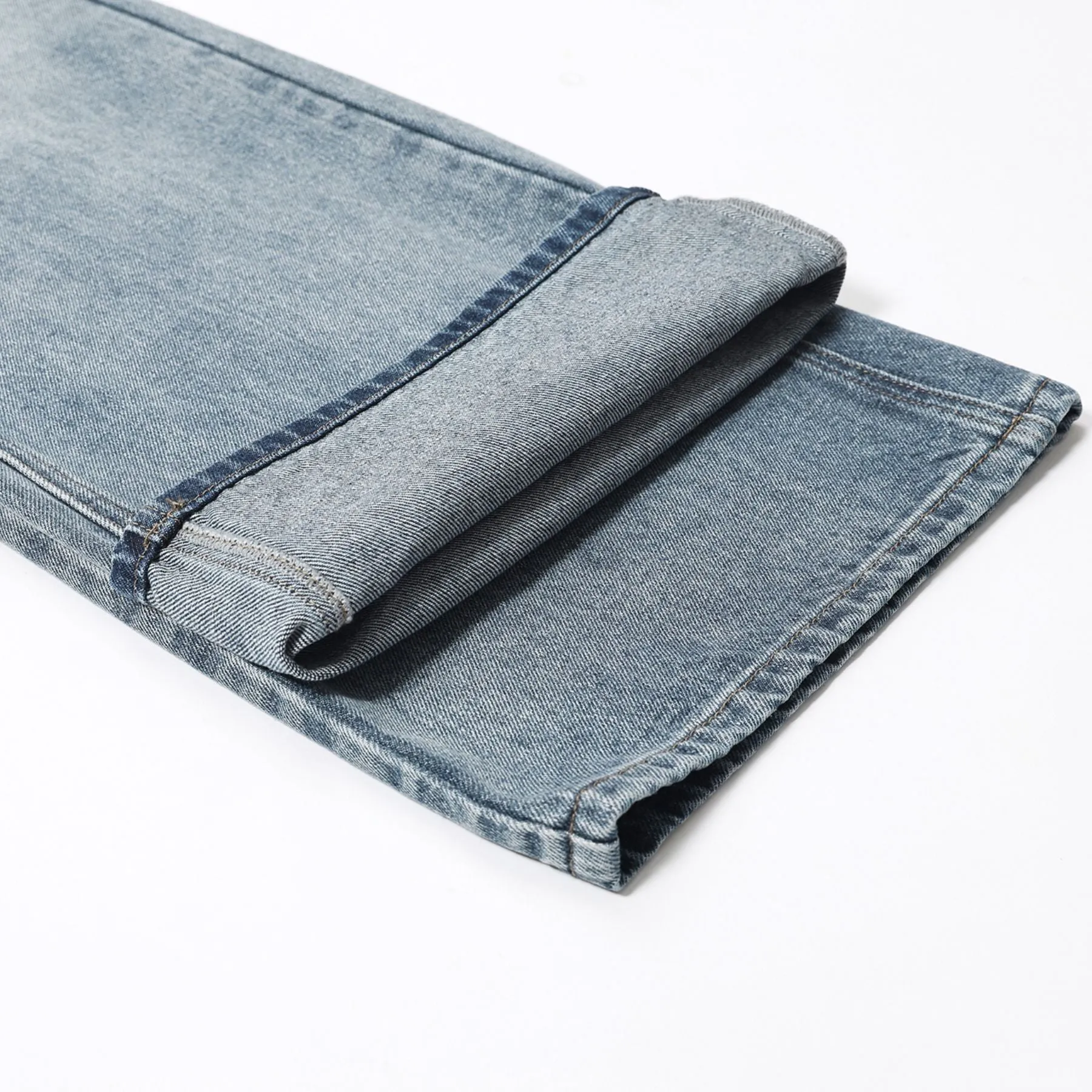 Washed Wrinkles Baggy Jeans