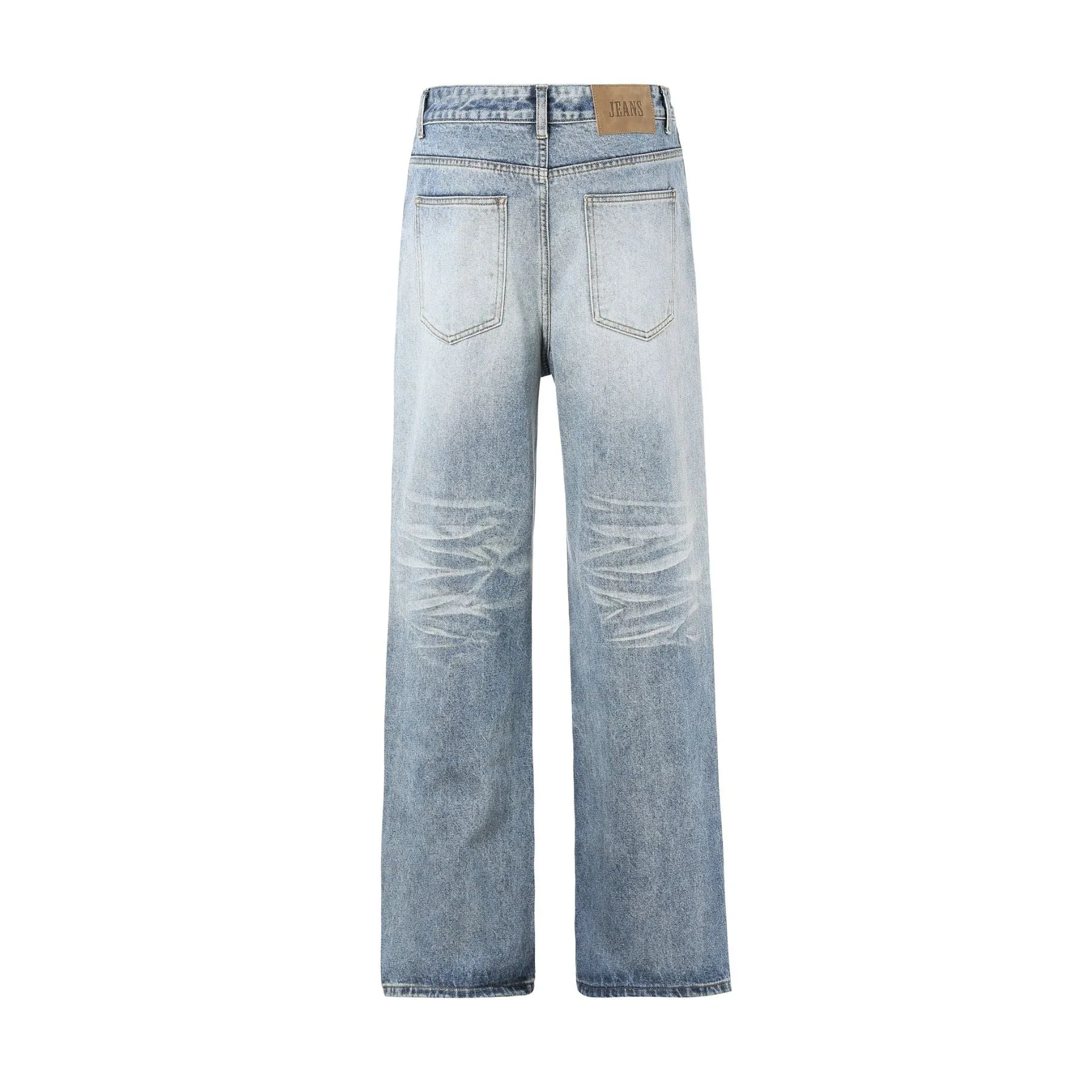 Washed Wrinkles Baggy Jeans