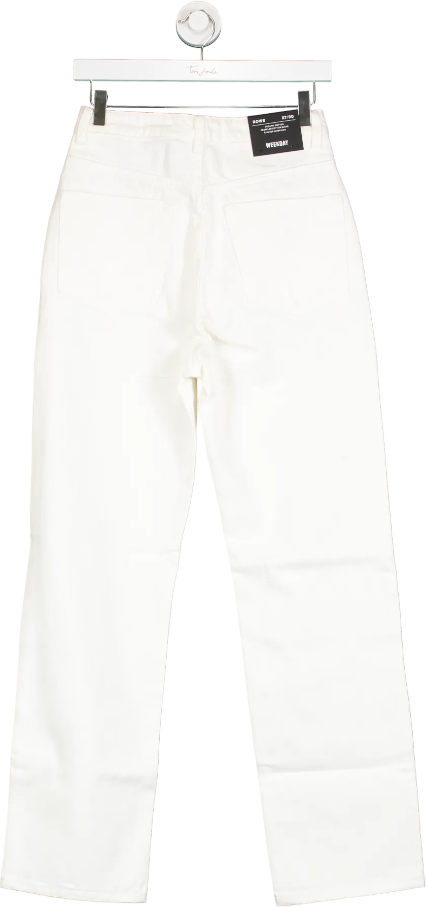 Weekday White Rowe Extra High Straight Jeans W27 L30