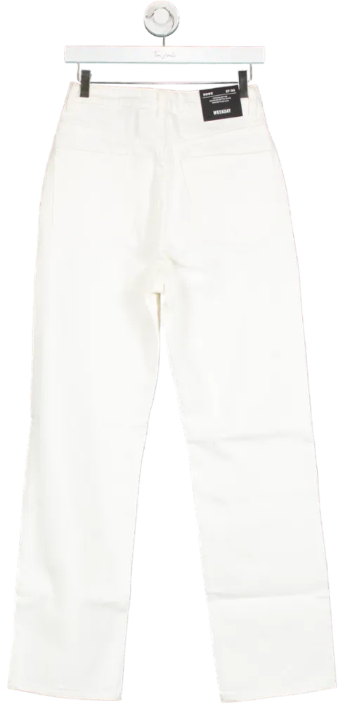 Weekday White Rowe Extra High Straight Jeans W27 L30
