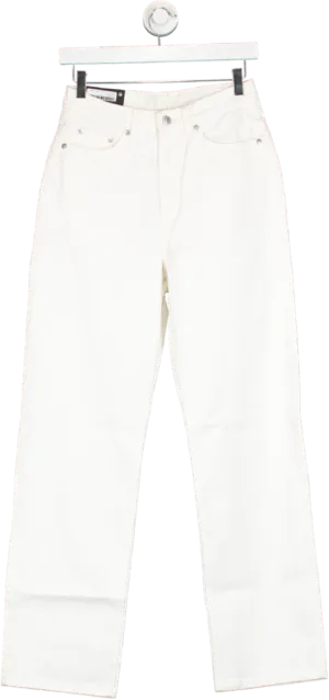 Weekday White Rowe Extra High Straight Jeans W27 L30