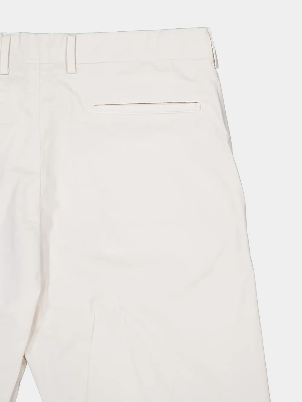 White Regular Fit Cotton Trousers