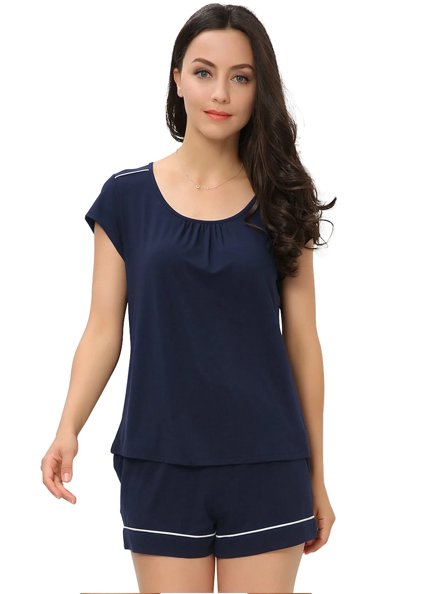 WiWi Womens Short Pajamas Set Bamboo Pjs