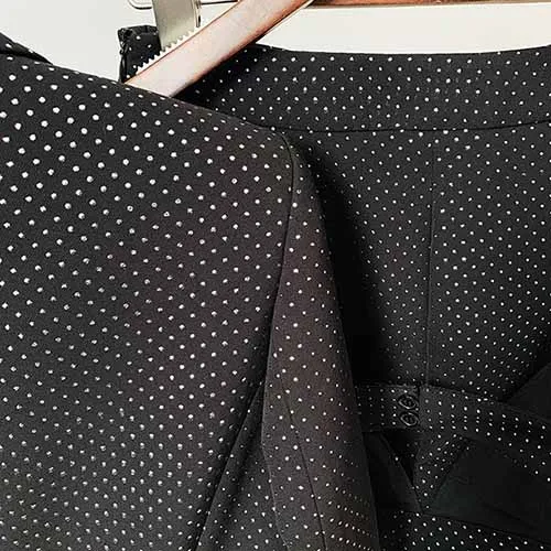 Women Black Bling Bling Bra  Blazer   Flare Trousers 3 Pieces Suit