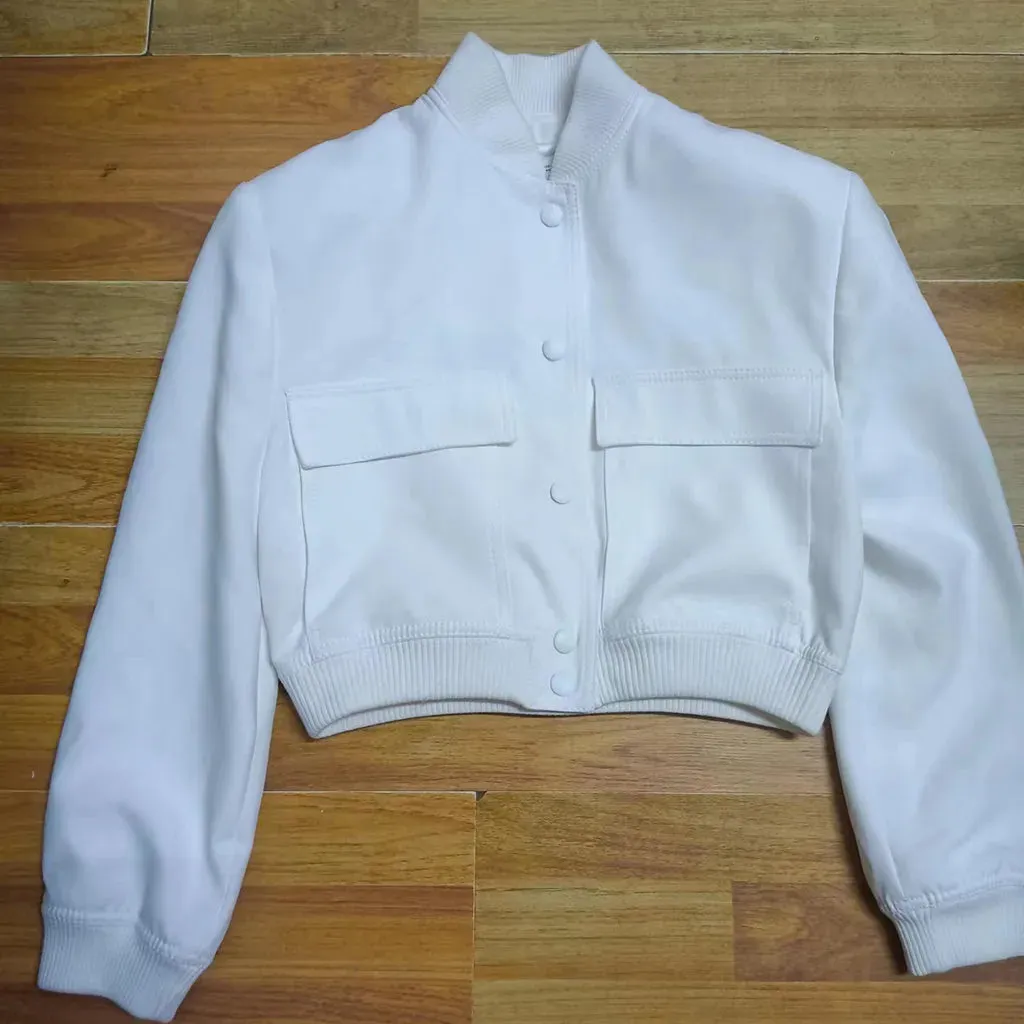 Women Large Pocket Pilot Jacket Female Loose Single Breasted Coats