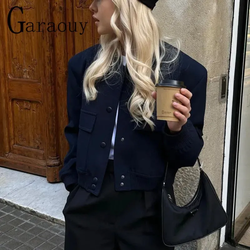 Women Large Pocket Pilot Jacket Female Loose Single Breasted Coats