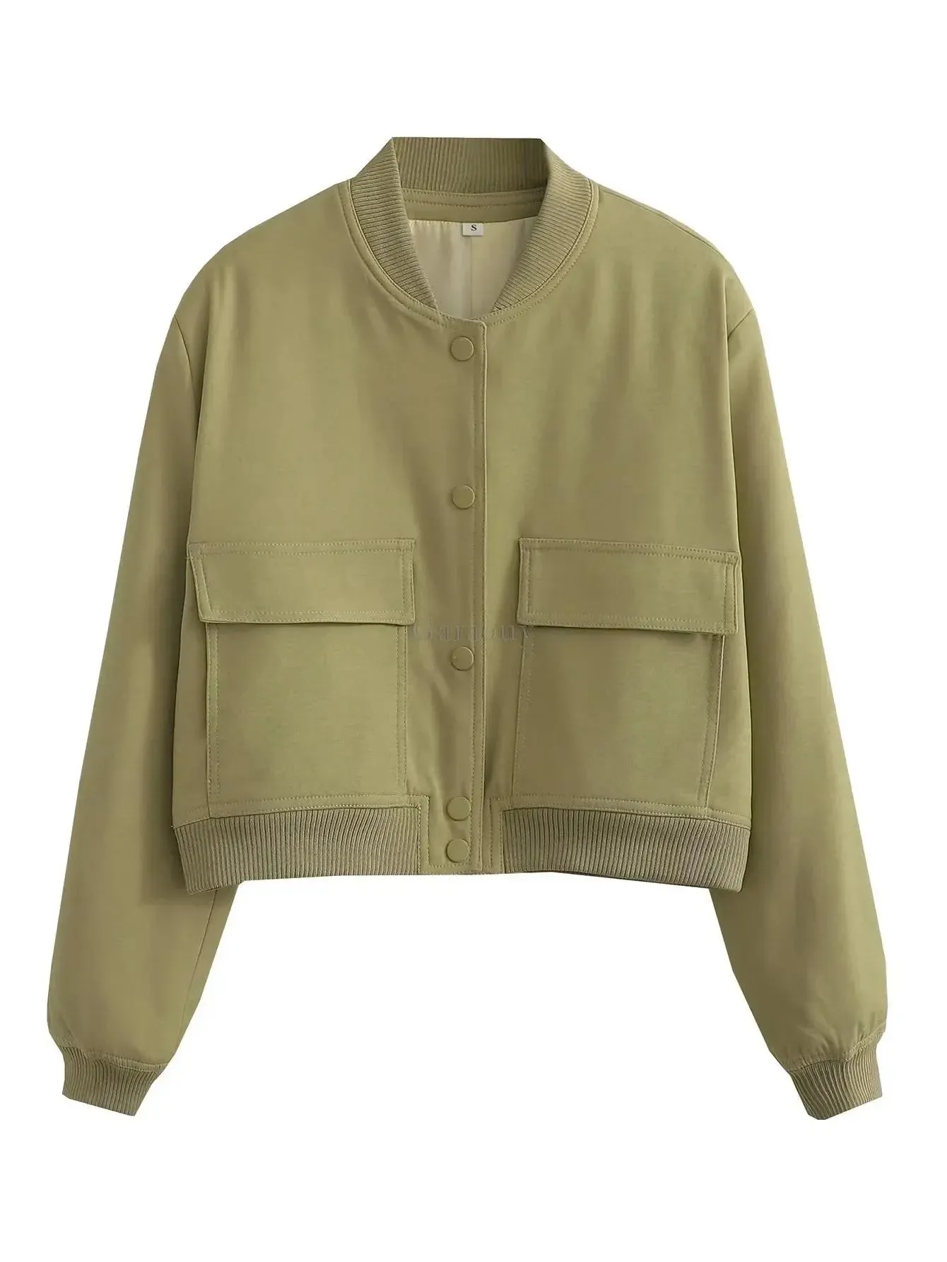 Women Large Pocket Pilot Jacket Female Loose Single Breasted Coats