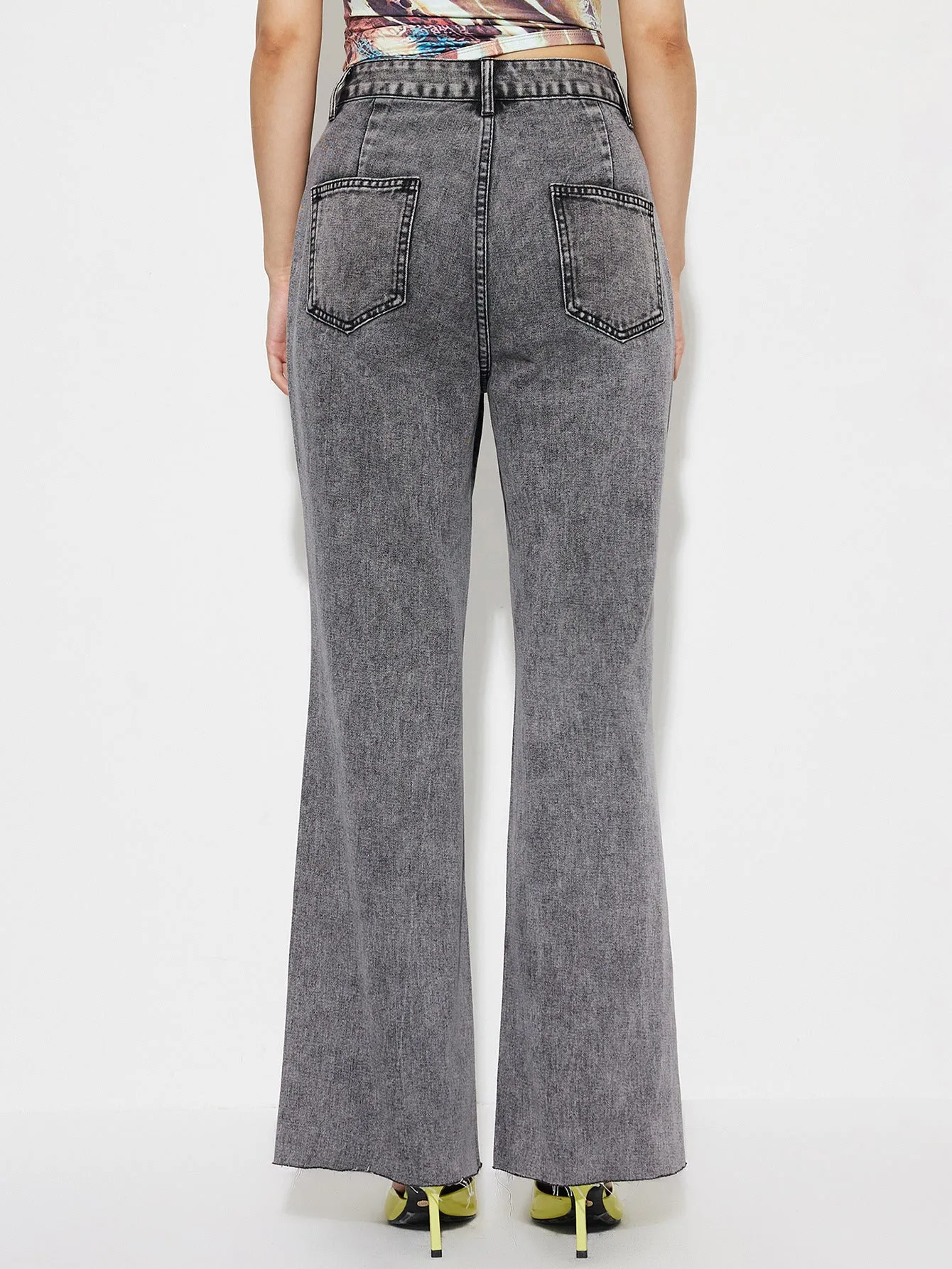Women Straight Loose High Waist Denim Jeans