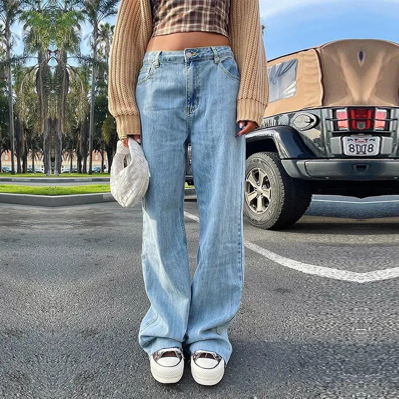 Women's 1990s Inspired Straight Leg Loose Fitting Jeans