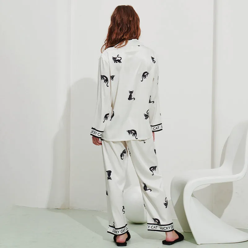 Women's Fashion Thread Ice Silk Pajamas Homewear Suit