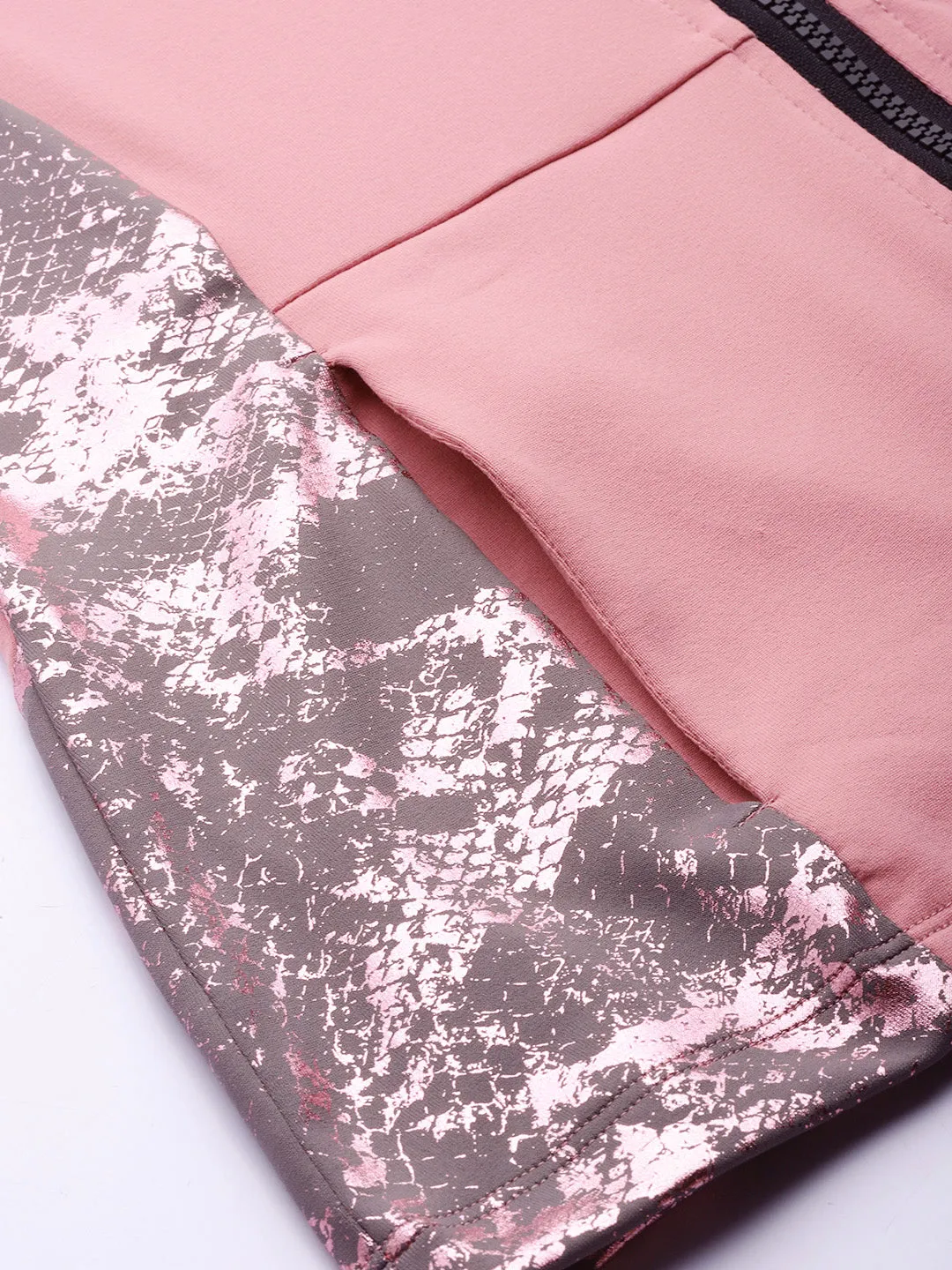 Women's Pink & Grey Snakeskin Print Training or Gym Sporty Jacket