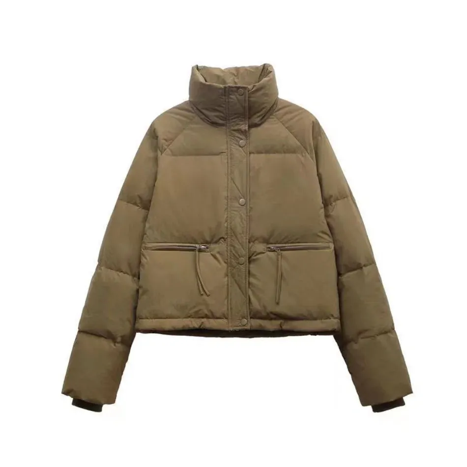 Women's Short Cotton-Padded Coat New Fashion Stand Collar Thick Winter Jacket