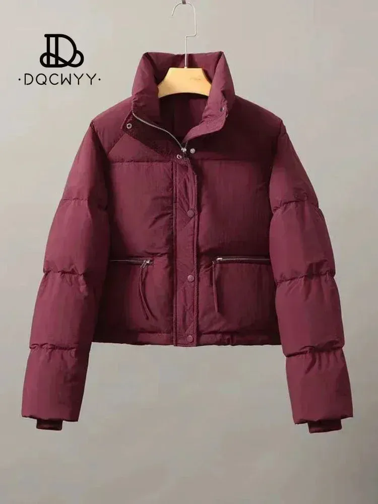 Women's Short Cotton-Padded Coat New Fashion Stand Collar Thick Winter Jacket