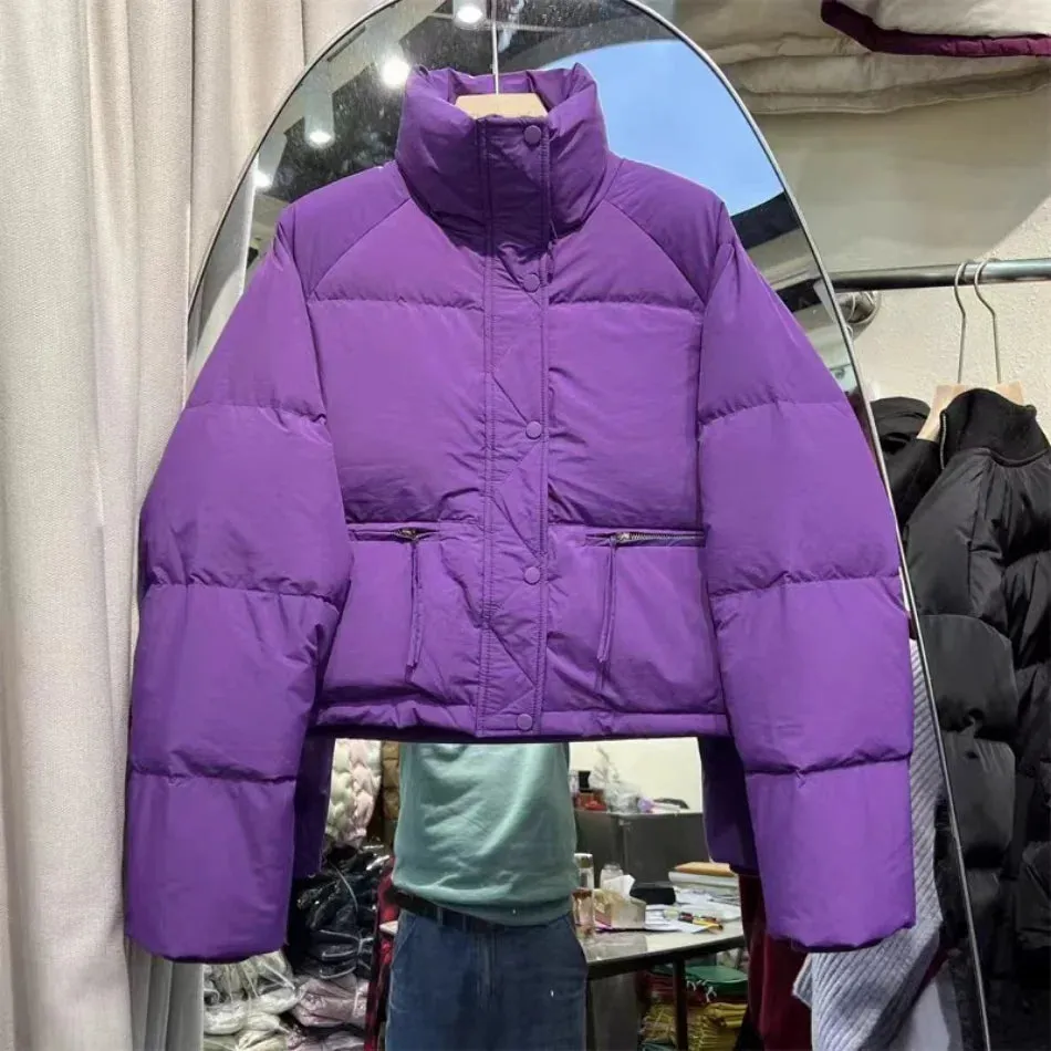 Women's Short Cotton-Padded Coat New Fashion Stand Collar Thick Winter Jacket