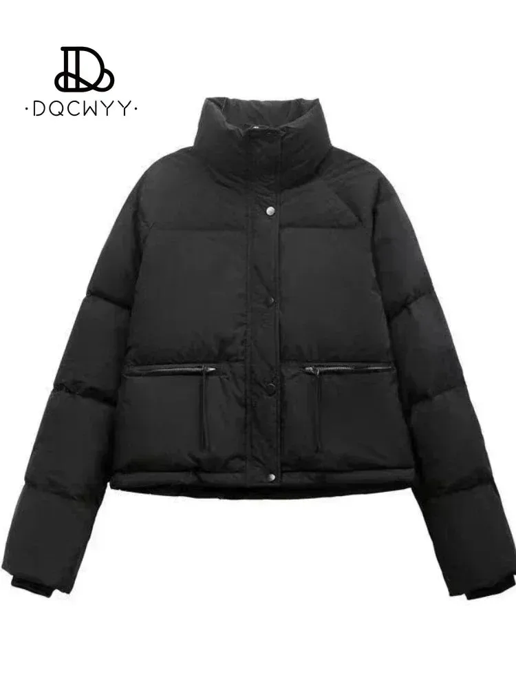 Women's Short Cotton-Padded Coat New Fashion Stand Collar Thick Winter Jacket