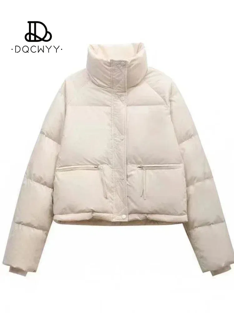 Women's Short Cotton-Padded Coat New Fashion Stand Collar Thick Winter Jacket