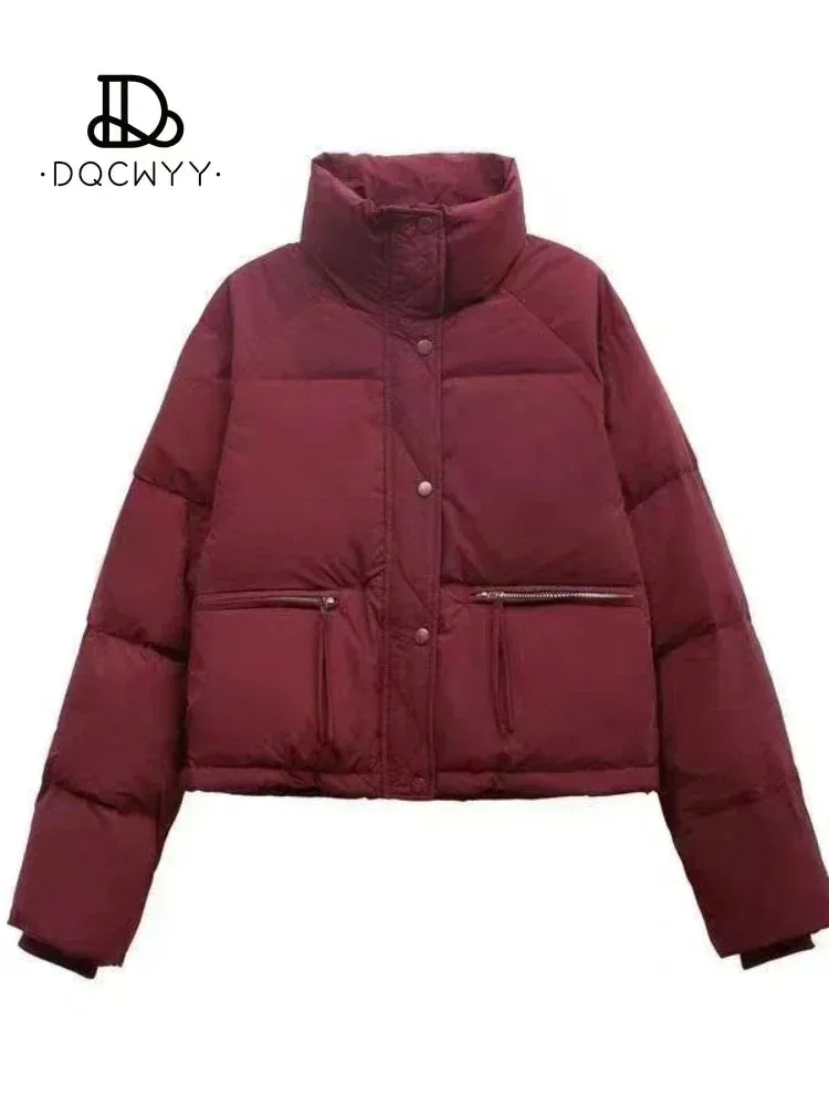 Women's Short Cotton-Padded Coat New Fashion Stand Collar Thick Winter Jacket